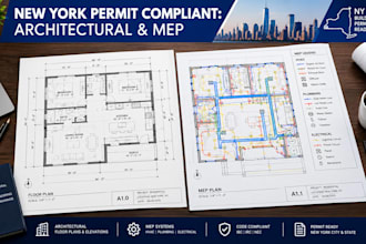 building architectural drawings floor plans elevations mep plans new york permit
