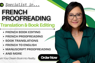 translate english to french, french proofreading and  editing copy and line edit