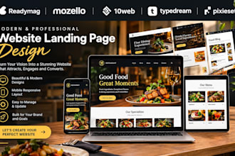 design readymag restaurant mozello 10webtypedream pixieset website landing page