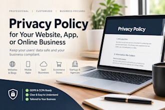 write a privacy policy for your website, app or business