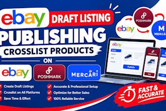 ebay draft listing publishing crosslist products on ebay poshmark merscari