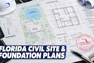 florida civil permit site plans, stormwater, grading, drainage, foundation plans