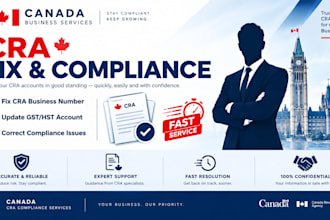 fix your cra business number, update gst hst and correct canada compliance issue