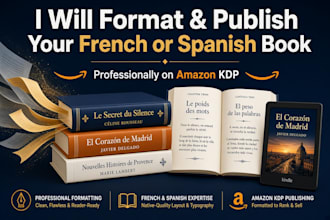 format and publish your french or spanish book on amazon KDP professionally