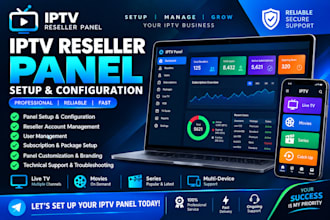 create a reseller panel strong8k, mega ott, lion ott, trex panel for you