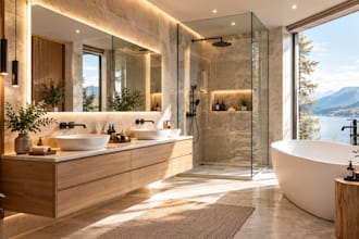 design a modern scandinavian luxury bathroom visualization