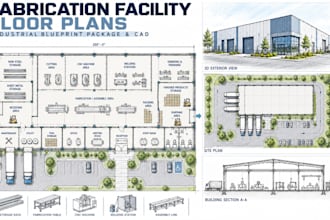 design fabrication facility floor plans industrial blueprint package cad