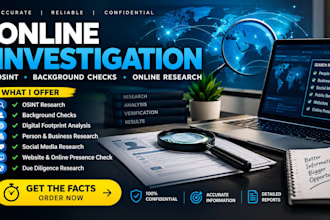 do online investigation, osint research, background checks