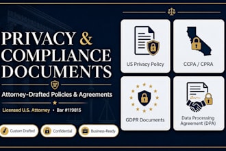 draft a gdpr privacy policy and data protection documents for business