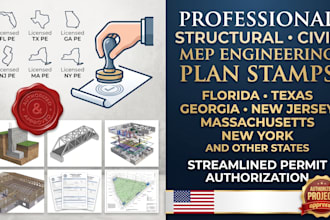 design structural, hvac, mep engineering drawing for building permits in florida