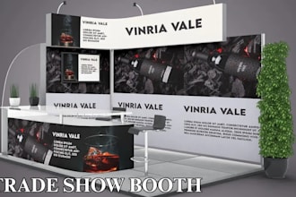 design a custom trade booth exhibition stand expo display and 3d layout