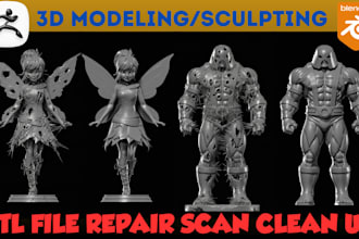 3d stl file modify mesh cleanup repair 3d model in nomad sculpt for 3d printing