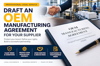 draft oem manufacturing agreement for your supplier
