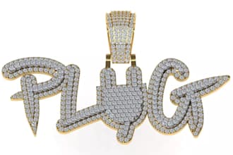 sculp realistic ice out hip hop pendant for artists, unique printable 3d model