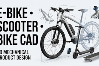 design 3d e bike bicycle frame scooter skateboard cad