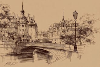 create a stylish sketch of your favourite place and city
