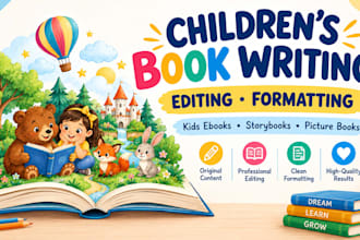 write, edit and format childrens books kids ebooks storybooks and picture books