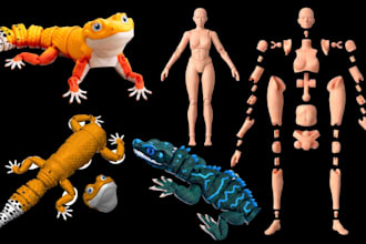 create 3d articulated model, flexi toys, articulated bjd fidget toy 3d printing