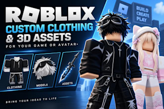 create custom roblox clothing and 3d game assets