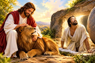 create bible illustrations, bible story, children story book, story book cover