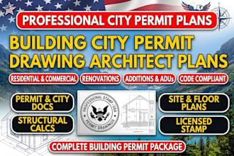 draw building city permit drawing architect for your blueprints building plan