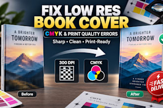 fix your low resolution book cover cmyk and print quality errors