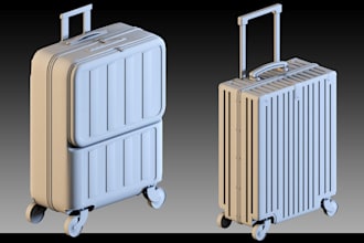 design cad smart luggage and travel bag product design with 3d model