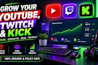 promote your youtube, twitch or kick channel organically