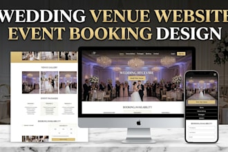 design wedding venue website, event hall website and wedding booking website