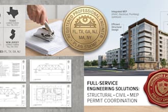 draw stamp structural civil mep engineer plans for florida texas permit approval