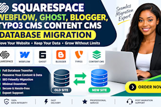 squarespace webflow ghost  blogger typo3 cms content cms database migration