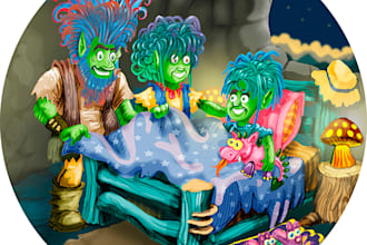 draw professional children book illustrations for your story