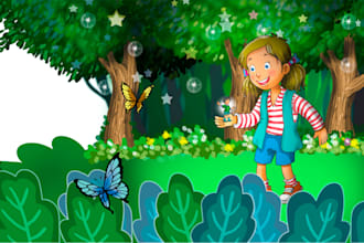draw professional children book illustrations for your story