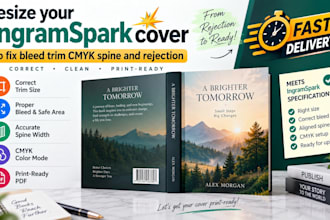 resize your ingramspark cover to fix bleed trim cmyk spine and rejection