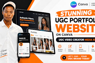 design a stunning ugc portfolio website on canva ugc video creator media kit