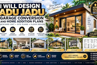 design adu jadu garage conversion home addition plan backyard unit site plan