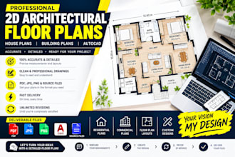 create architectural 2d floor plan house floor plan and building plan