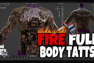 develop fivem custom ped , fivem clothing, custom tattoo, chain