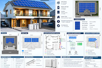design solar panel and battery storage permit drawing