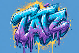 design raw graffiti tag lettering with different style