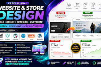 design or redesign big cartel godaddy prestashop showit duda wordpress website