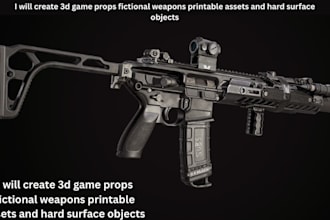 create 3d printable game assets, 3d gun, game weapons, and 3d game accessories
