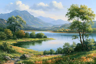 create custom sunset and nature oil paintings