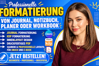 professionelle formatierung von journal notizbuch planer oder workbook fur KDP