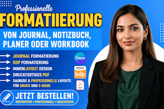 professionelle formatierung von journal notizbuch planer oder workbook fur KDP