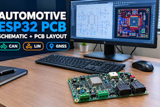 design automotive esp32 pcb schematic and layout with can lin gnss