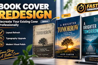 redesign and recreate your existing book cover professionally