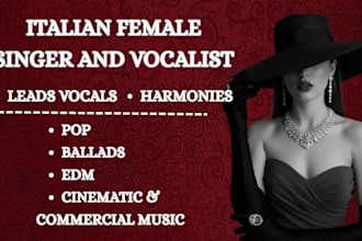 be your italian singer and female vocalist for your song