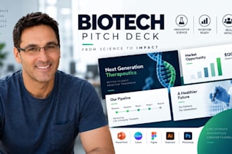 design biotech investor pitch deck, life science presentation