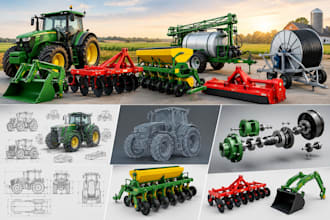 design agricultural equipment, farming machinery, tools, tractors parts